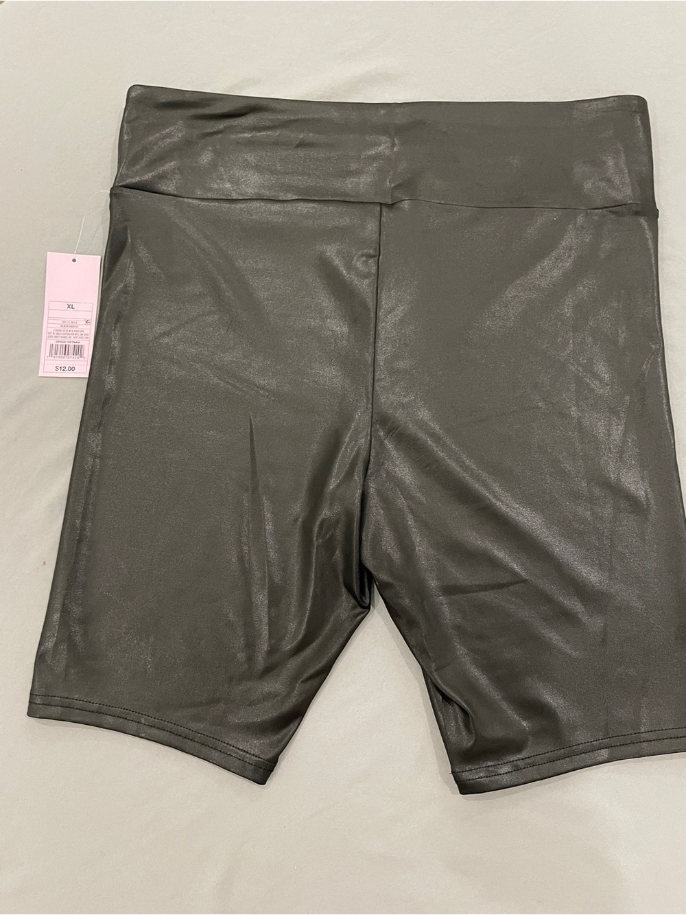 Wild Fable Black High-Rise Faux Leather Bike Shorts NWT - Picture 3 of 5
